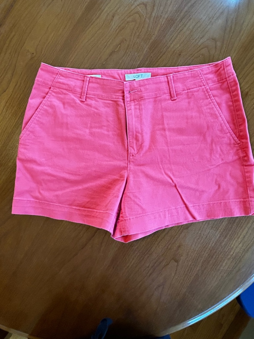 LOFT Coral Orange/Pink Cotton Chino Shorts